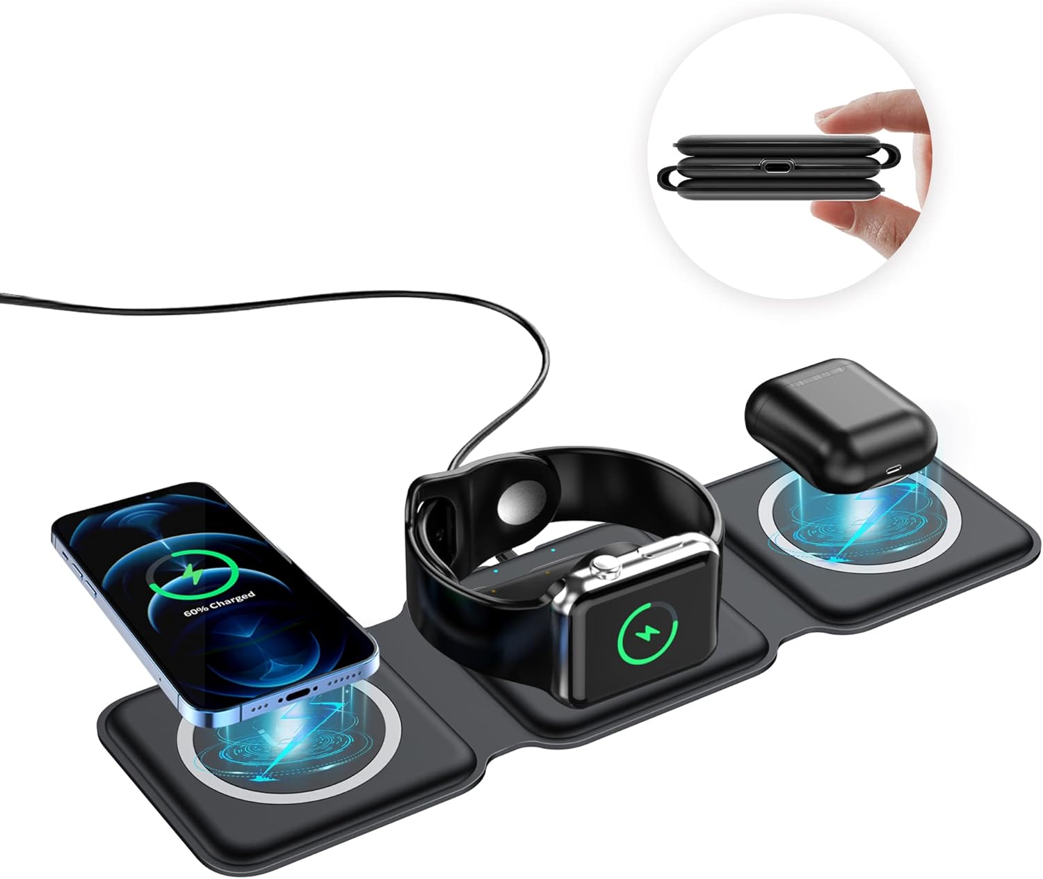 7 Best Travel Wireless Chargers For iPhone and Android 2024 5 Ouloo 3-in-1 Wireless Charger