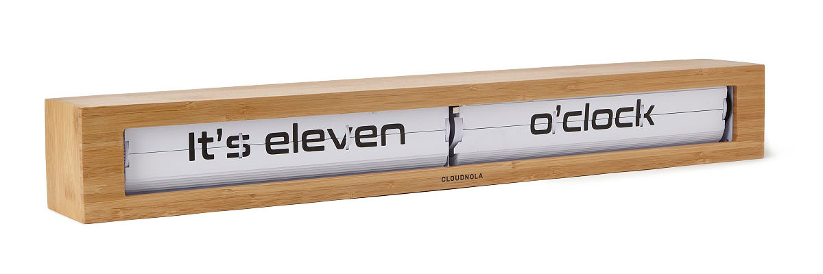 Bamboo Text Time Statement Clock
