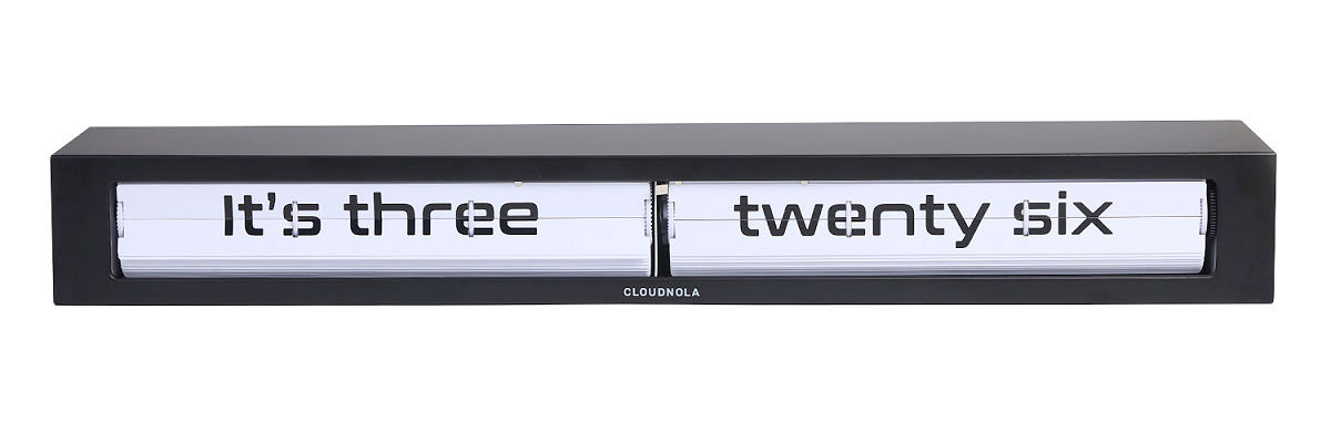 Black Text Time Statement Clock