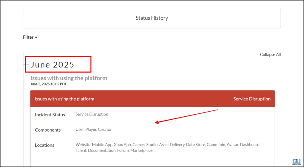 History of the server issues