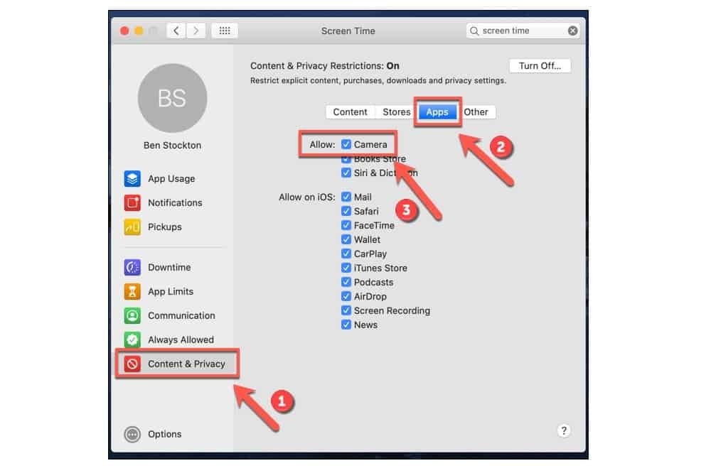 How to Fix MacBook Pro Camera Not Working - Check Screen Time Permission