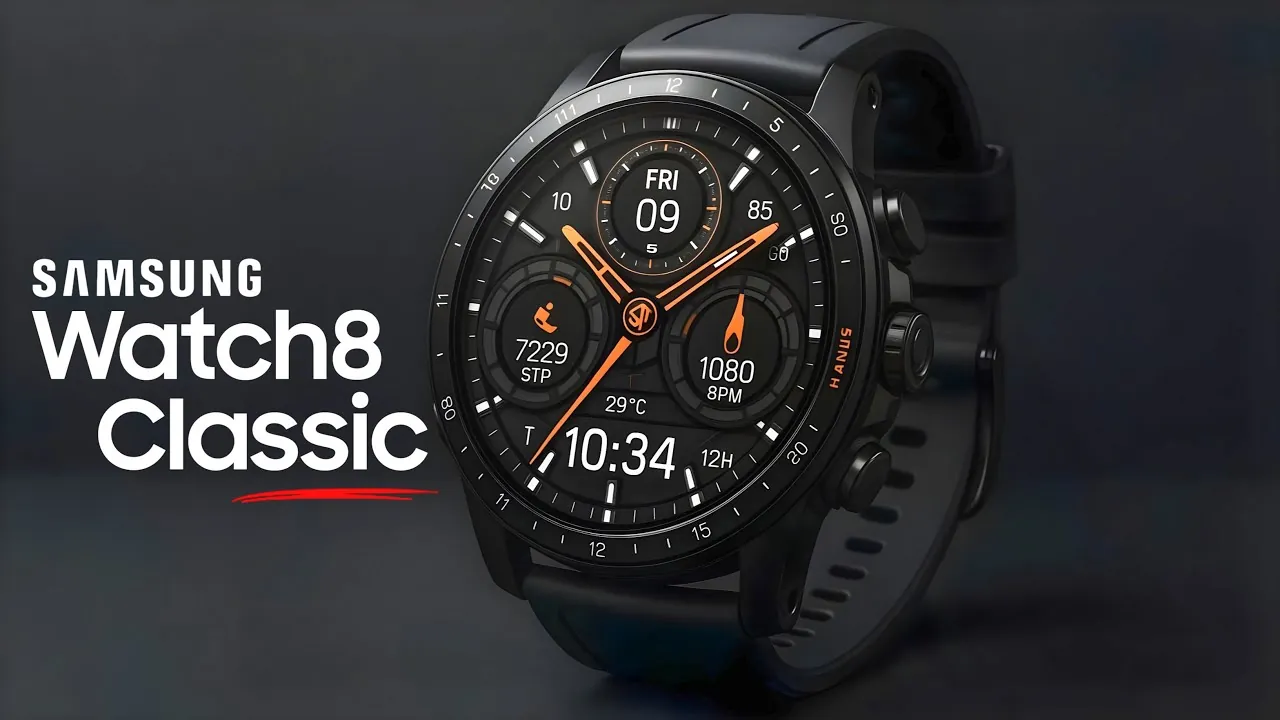 Close-up of Galaxy Watch 8 Classic health sensors and larger display features
