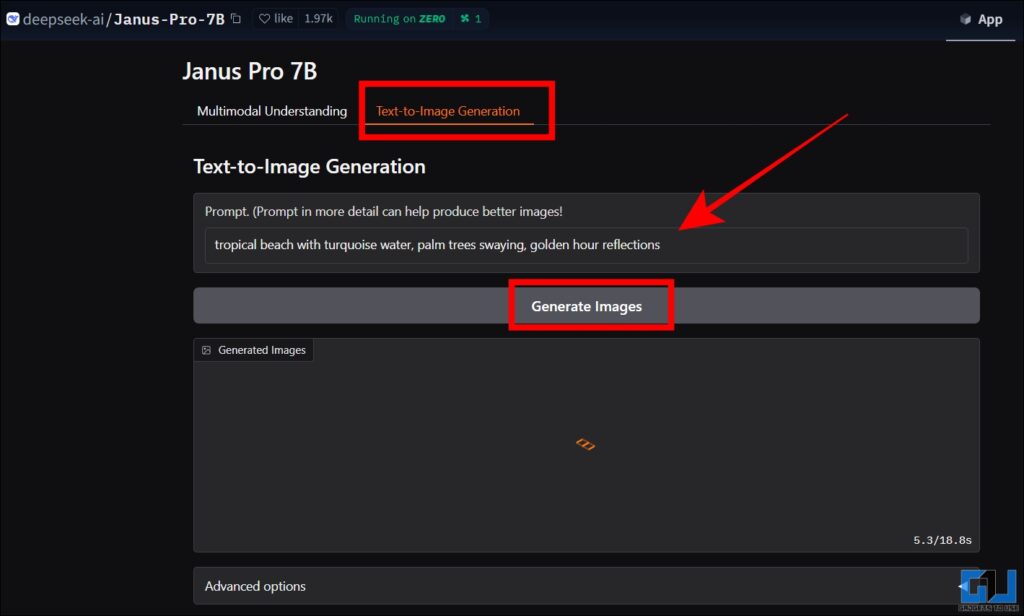 run deepseek janus pro 7b in hugging face